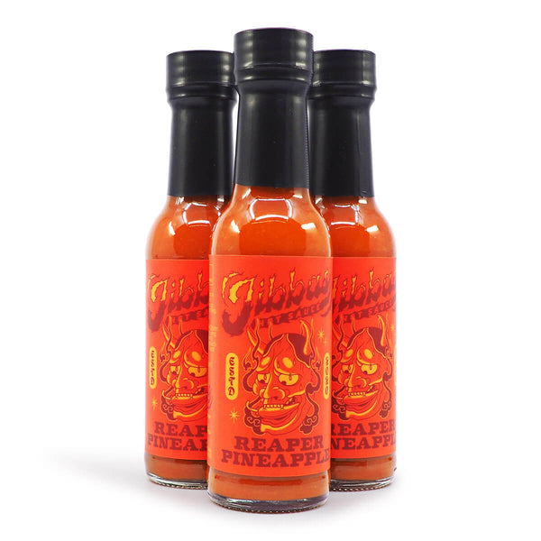 Jibbas Hot Sauce Reaper Pineapple 148ml ChilliBOM Hot Sauce Store Hot Sauce Club Australia Chilli Sauce Subscription Club Gifts SHU Scoville group