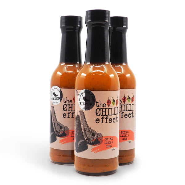 The Chilli Effect Sting Like a Bee Hot Sauce 250ml group ChilliBOM Hot Sauce Club Australia Chilli Subscription Gifts