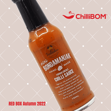 ChilliBOM Red Box Autumn 2022 Bondamajak French Creole Chilli Sauce Hot Sauce Club Subscription