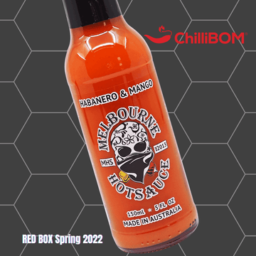 ChilliBOM Red Box Spring 2022 Melbourne Hot Sauce Habanero Mango Hot Sauce Subscription