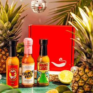 ChilliBOM Red Box Spring 2024 The Fruit Tingles Edition Hot Sauce Club Australia Crack Fox Barking Postman Derek's Hot Sauce