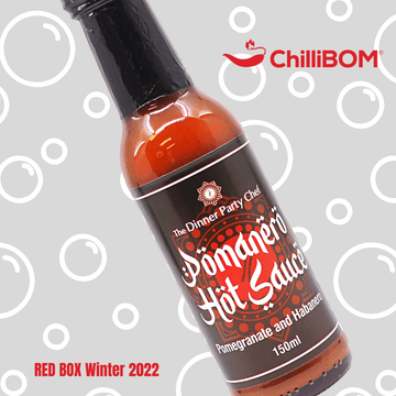 The Dinner Party Chef Pomanero Hot Sauce ChilliBOM Red Box Winter 2022 Hot Sauce Subscription