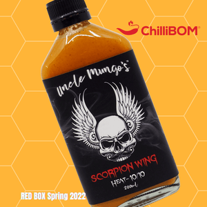 ChilliBOM Red Box Spring 2022 Uncle Mungo's Wing Sauce Hot Sauce Subscription