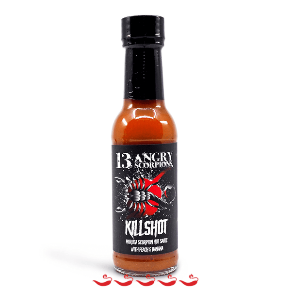 13 Angry Scorpions Killshot Hot Sauce 150ml ChilliBOM Hot Sauce Store Hot Sauce Club Australia Chilli Sauce Subscription Club Gifts SHU Scoville