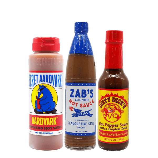 American All-Rounders Bundle available at ChilliBOM hot sauce store Australia Secret Aardvark Zab's Dirty Dicks bundle