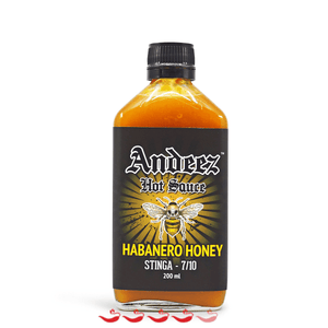 Andeez Hot Sauce Habanero Honey 200ml ChilliBOM Hot Sauce Store Hot Sauce Club Australia Chilli Sauce Subscription Club Gifts SHU Scoville
