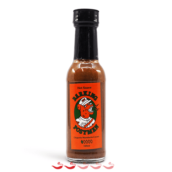 Barking Postman Chipotle Mandarin Cacao Hot Sauce 150ml ChilliBOM Hot Sauce Store Hot Sauce Club Australia Chilli Sauce Subscription Club Gifts SHU Scoville