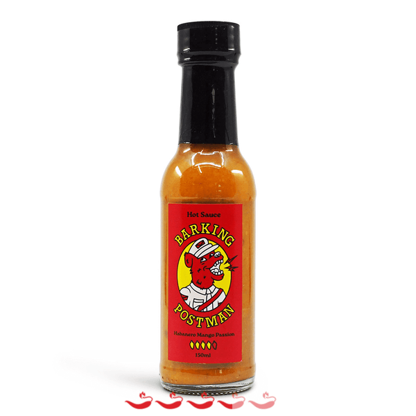 Barking Postman Habanero Mango Passion Hot Sauce 150ml ChilliBOM Hot Sauce Store Hot Sauce Club Australia Chilli Sauce Subscription Club Gifts SHU Scoville