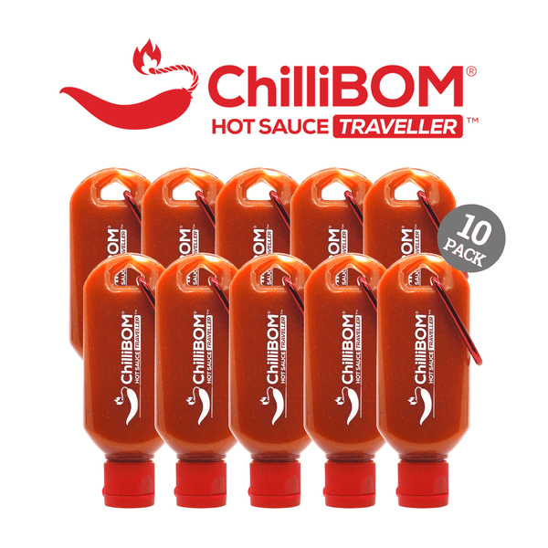 ChilliBOM Hot Sauce Traveller Key Ring Ten Pack