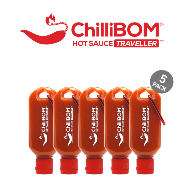 ChilliBOM Hot Sauce Traveller Key Ring Five Pack