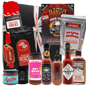 ChilliBOM gourmet hamper hot sauce gift set gift pack Australia for him for her hot sauce chilli pepper sauce