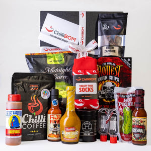 ChilliBOM gourmet hamper hot sauce gift set gift pack Australia for him for her hot sauce chilli pepper sauce