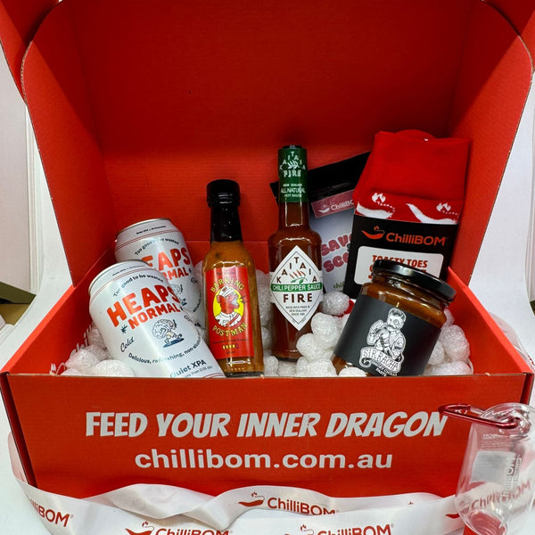 ChilliBOM Father's Day Hamper Heaps Normal Beer Macadamia unique gifts hot sauce