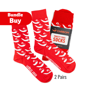 Chilli socks ChilliBOM red hot socks flaming red socks