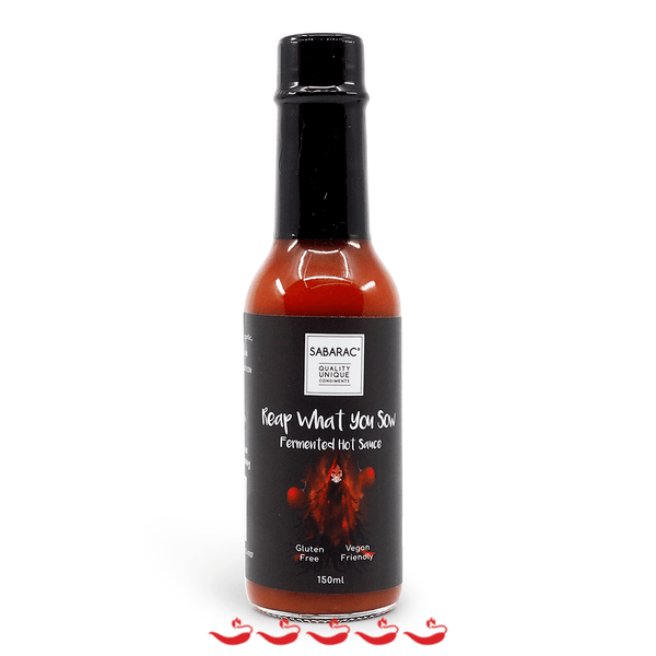 Sabarac Reap What You Sow Fermented Hot Sauce 150ml ChilliBOM Hot Sauce Store Hot Sauce Club Australia Chilli Sauce Subscription Club Gifts SHU Scoville