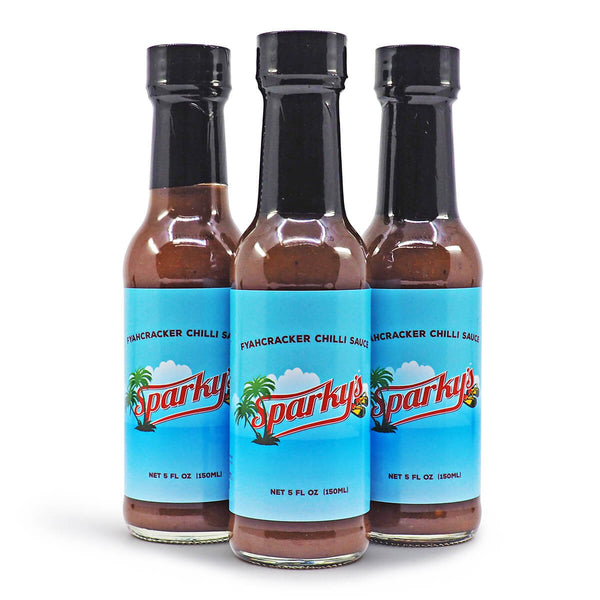 Sparky's Fyahcracker Chilli Sauce 150ml ChilliBOM Hot Sauce Store Hot Sauce Club Australia Chilli Sauce Subscription Club Gifts SHU Scoville group