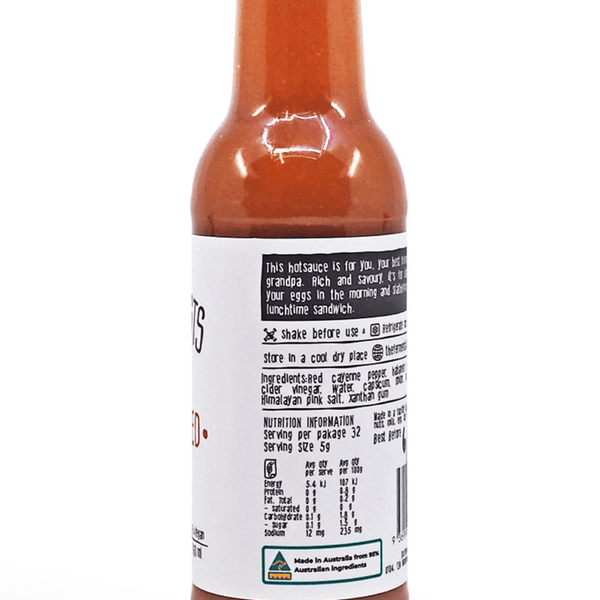  The Fermentalists Everyday Red Hot Sauce 150ml ChilliBOM Hot Sauce Store Hot Sauce Club Australia Chilli Sauce Subscription Club Gifts SHU Scoville nutrition