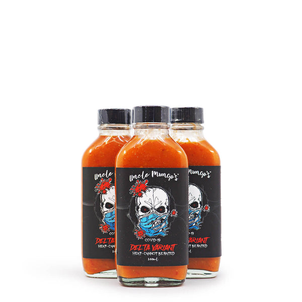 Uncle Mungo's COVID-19 Delta Variant 100ml ChilliBOM Hot Sauce Store Hot Sauce Club Australia Chilli Sauce Subscription Club Gifts SHU Scoville group
