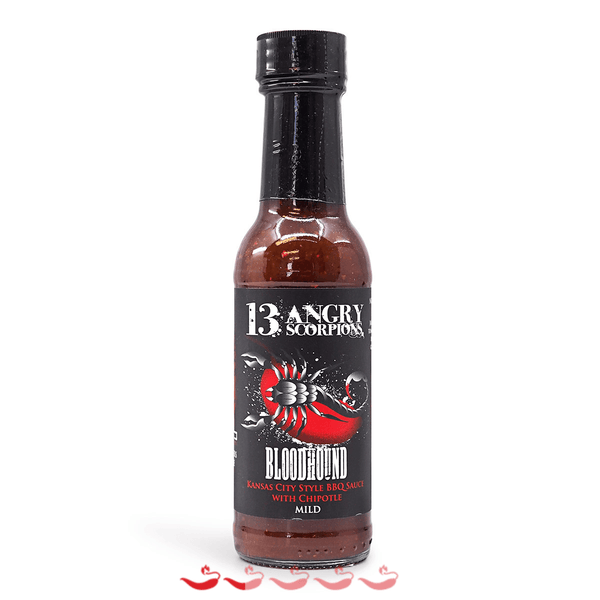 13 Angry Scorpions Bloodhound Hot Sauce 150ml ChilliBOM Hot Sauce Store Hot Sauce Club Australia Chilli Sauce Subscription Club Gifts SHU Scoville