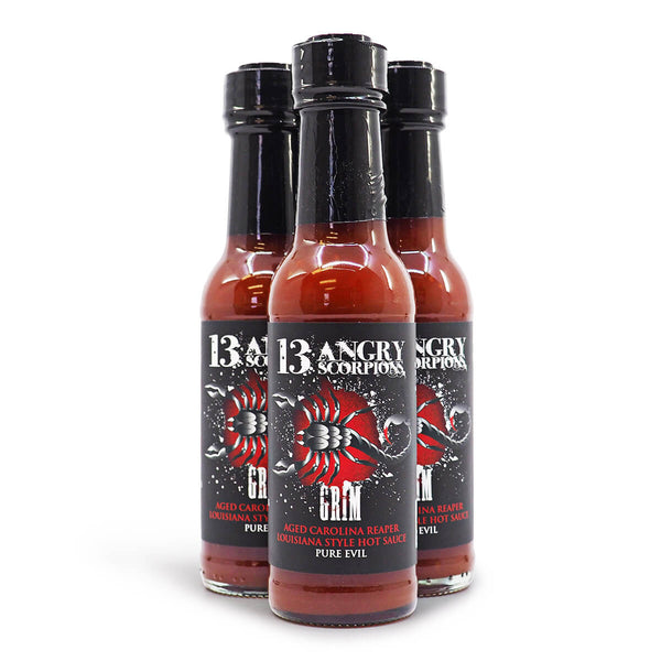13 Angry Scorpions Grim Hot Sauce 150ml ChilliBOM Hot Sauce Club Australia Chilli Subscription Gifts SHU Scoville group2