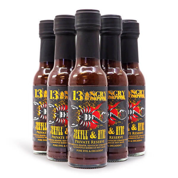 13 Angry Scorpions Jekyll & Hyde Private Reserve 150ml ChilliBOM Hot Sauce Store Hot Sauce Club Australia Chilli Sauce Subscription Club Gifts SHU Scoville limited release