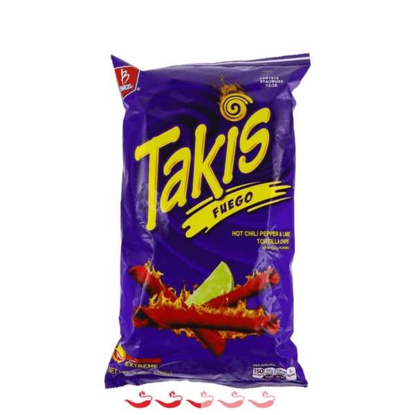 Barcel Takis Fuego Hot Chilli Pepper & Lime Tortilla Chips ChilliBOM Hot Sauce Store Hot Sauce Club Australia Chilli Sauce Subscription Club Gifts SHU Scoville