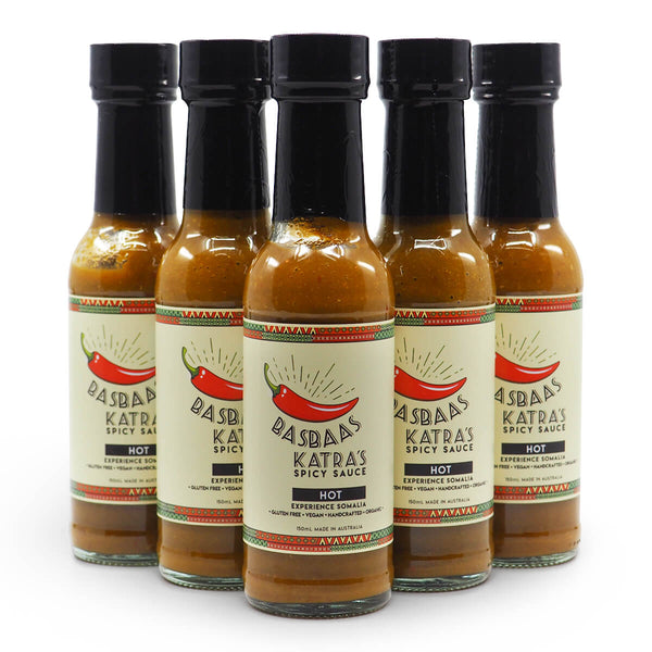 Basbaas Katra's Spicy Somali Hot Sauce 150ml group2 ChilliBOM Hot Sauce Club Australia Chilli Subscription Gifts SHU Scoville