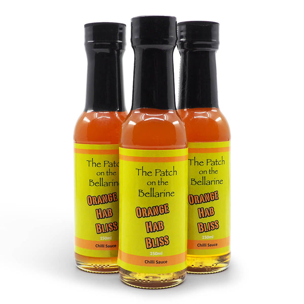 The Patch on the Bellarine Orange Hab Bliss 150ml group ChilliBOM Hot Sauce Club Australia Gifts Chilli Subscription Box