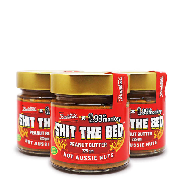 Bunsters 99th Monkey Shit the Bed Peanut Butter 225g ChilliBOM Hot Sauce Store Hot Sauce Club Australia Chilli Sauce Subscription Club Gifts SHU Scoville group
