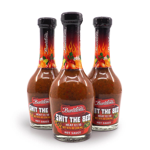 Bunsters Shit the Bed 12/10 Hot Sauce 236ml group ChilliBOM Hot Sauce Club Australia Chilli Subscription Gifts SHU Scoville