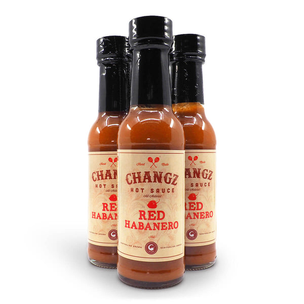 Changz Hot Sauce Red Habanero 150ml ChilliBOM Hot Sauce Club Australia Chilli Subscription Gifts SHU Scoville group