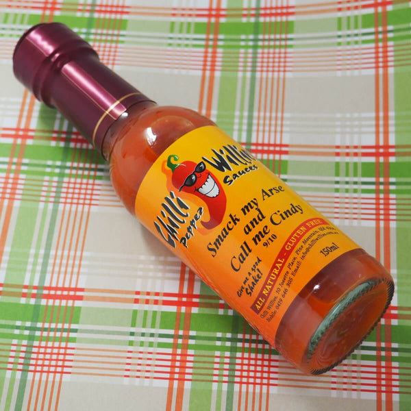 Chilli Willies Smack my Arse and Call me Cindy Hot Sauce 150ml stylised ChilliBOM Hot Sauce Club Australia Chilli Subscription Gifts SHU Scoville