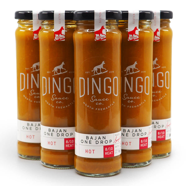 Dingo Sauce Co Bajan One Drop 150ml group2 ChilliBOM Hot Sauce Club Australia Chilli Subscription Gifts SHU Scoville