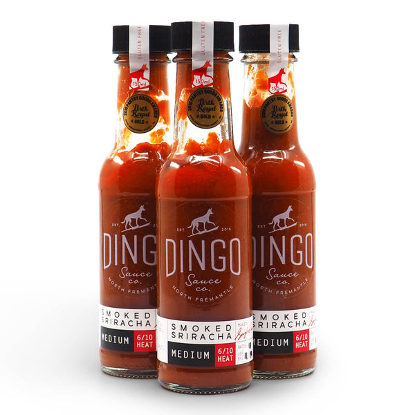 Dingo Smoked Sriracha 150ml group ChilliBOM Hot Sauce Club Australia Chilli Subscription Gifts SHU Scoville