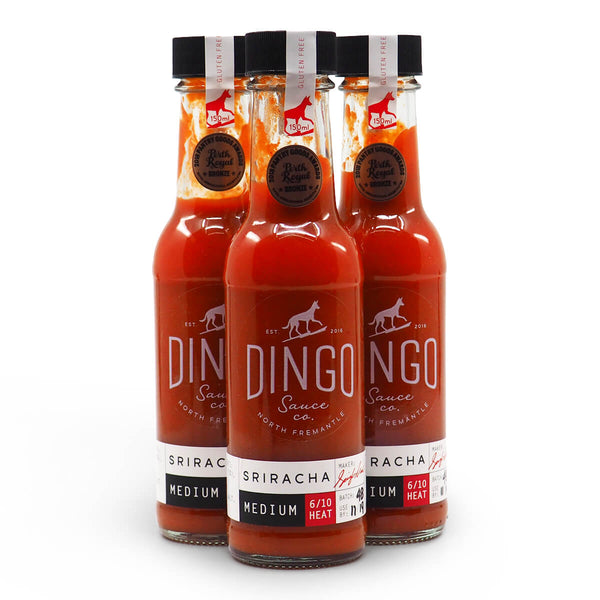Dingo Sauce Co Sriracha Medium 150ml group ChilliBOM Hot Sauce Club Australia Chilli Subscription Gifts SHU Scoville