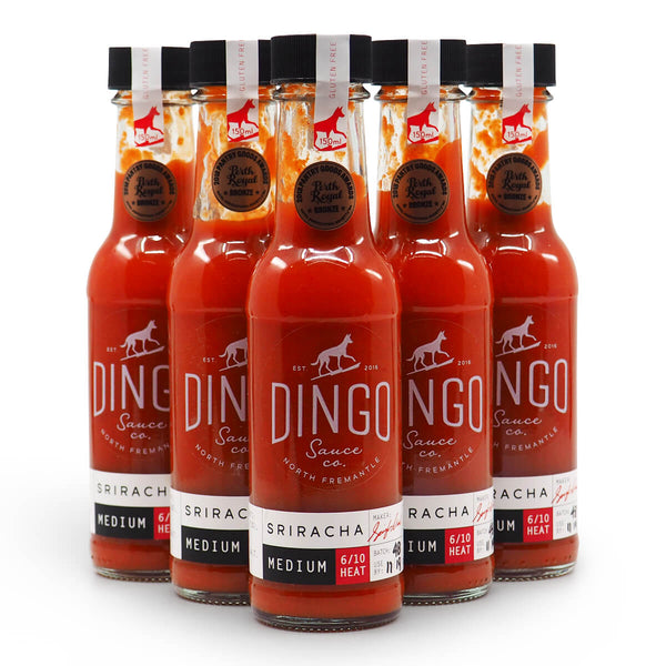 Dingo Sauce Co Sriracha Medium 150ml group 2 ChilliBOM Hot Sauce Club Australia Chilli Subscription Gifts SHU Scoville