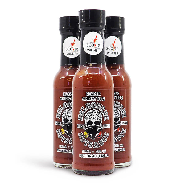 Melbourne Hot Sauce Reaper Whisky BBQ 150ml ChilliBOM Hot Sauce Club Australia Chilli Subscription Gifts SHU Scoville group