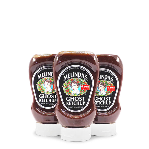 Melinda's Ghost Ketchup 397g ChilliBOM Hot Sauce Club Australia Chilli Subscription Gifts SHU Scoville squeeze group
