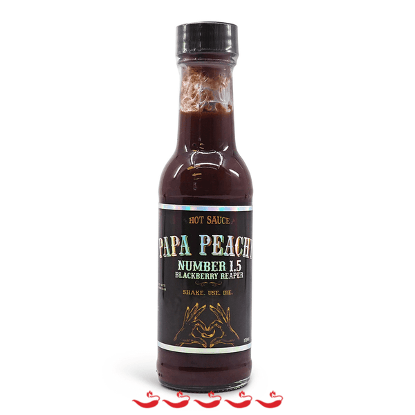 Papa Peachy Number 1.5 Blackberry Reaper 150ml ChilliBOM Hot Sauce Store Hot Sauce Club Australia Chilli Sauce Subscription Club Gifts SHU Scoville