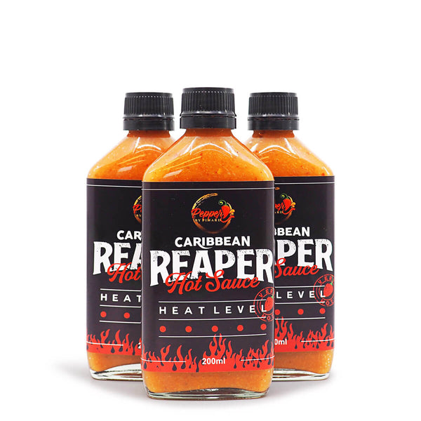 Pepper by Pinard Caribbean Reaper Hot Sauce 200ml ChilliBOM Hot Sauce Store Hot Sauce Club Australia Chilli Sauce Subscription Club Gifts SHU Scoville group