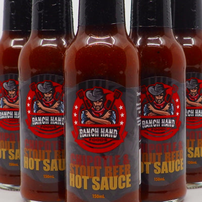 Ranch Hand Foods Chipotle & Stout Hot Sauce 150ml group ChilliBOM Hot Sauce Club Australia Chilli Subscription Gifts