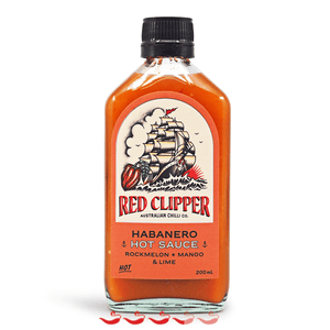 Red Clipper Habanero Mango Rockmelon lime 200ml ChilliBOM Hot Sauce Club Australia Chilli Subscription Gifts