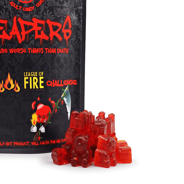 Rummy Bears Reapers Gummy Bears ChilliBOM Hot Sauce Store Hot Sauce Club Australia Chilli Sauce Subscription Club Gifts SHU Scoville league of fire closeup