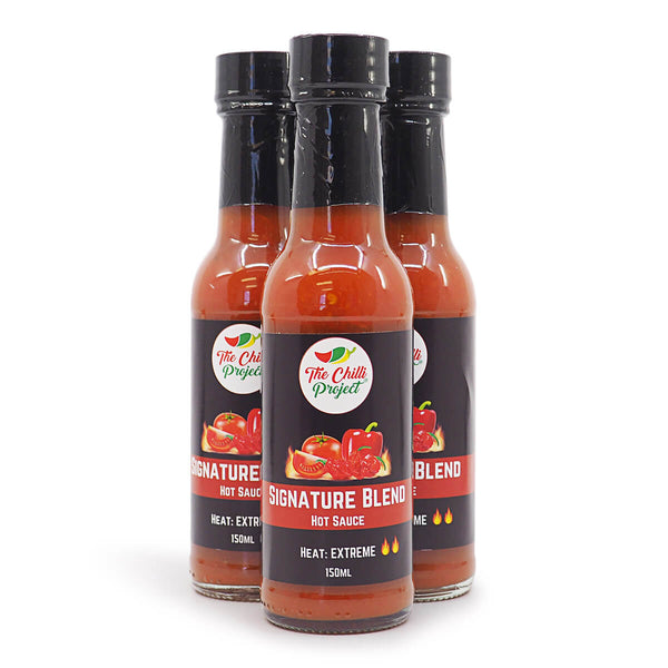 The Chilli Project Signature Blend Hot Sauce: Extreme 150ml ChilliBOM Hot Sauce Store Hot Sauce Club Australia Chilli Sauce Subscription Club Gifts SHU Scoville group
