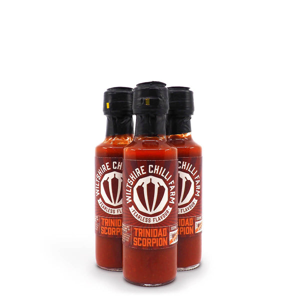 Wiltshire Chilli Farm Trinidad Scorpion 100ml ChilliBOM Hot Sauce Club Australia Chilli Subscription Gifts SHU Scoville First We Feast Hot Ones group