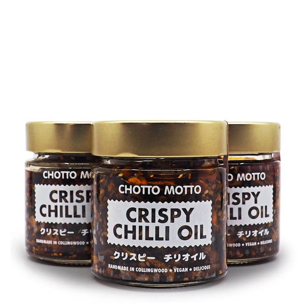 Chotto Motto Crispy Chilli Oil 200ml ChilliBOM Hot Sauce Store Hot Sauce Club Australia Chilli Sauce Subscription Club Gifts SHU Scoville bundle