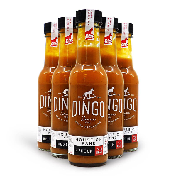 Dingo Sauce Co. House of Kane 150ml ChilliBOM Hot Sauce Store Hot Sauce Club Australia Chilli Sauce Subscription Club Gifts SHU Scoville group2