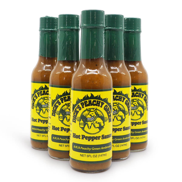 Dirty Dick's Peachy Green 147ml ChilliBOM Hot Sauce Store Hot Sauce Club Australia Chilli Sauce Subscription Club Gifts SHU Scoville saucemania