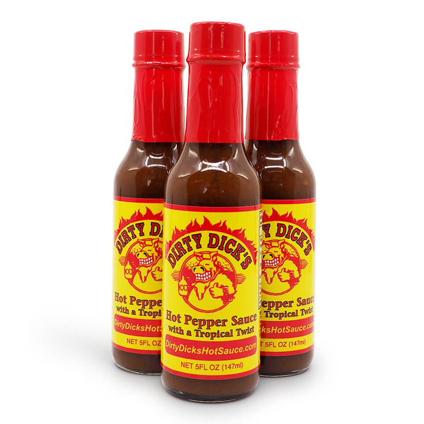 Dirty Dick's Hot Pepper Sauce with Tropical Twist 147ml ChilliBOM Hot Sauce Store Hot Sauce Club Australia Chilli Sauce Subscription Club Gifts SHU Scoville mats hot shop