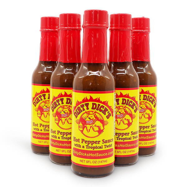 Dirty Dick's Hot Pepper Sauce with Tropical Twist 147ml ChilliBOM Hot Sauce Store Hot Sauce Club Australia Chilli Sauce Subscription Club Gifts SHU Scoville sauce mania